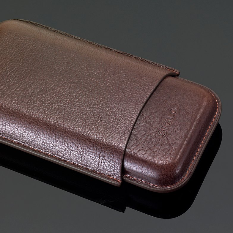 Leather Cigar Case - Dark Brown