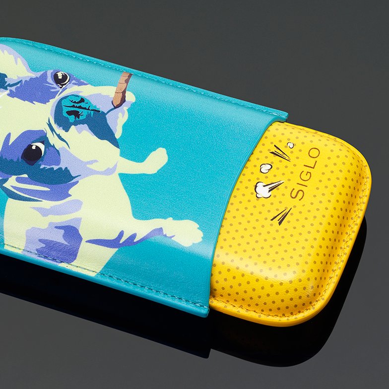 Leather Cigar Case - Dog
